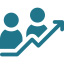 Two People with Arrow Increasing